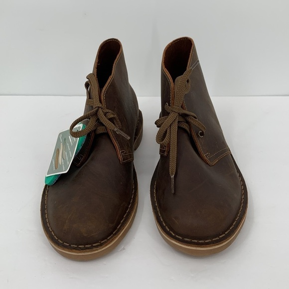 Clarks Bushacre Chukka ankle boot shoe oiled brown leather distressed men 8.5 main image 4